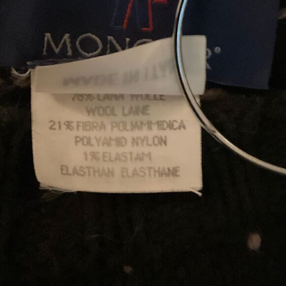 Moncler Black Tan Wool Blend Crew Neck Sweater - Picture 8 of 8